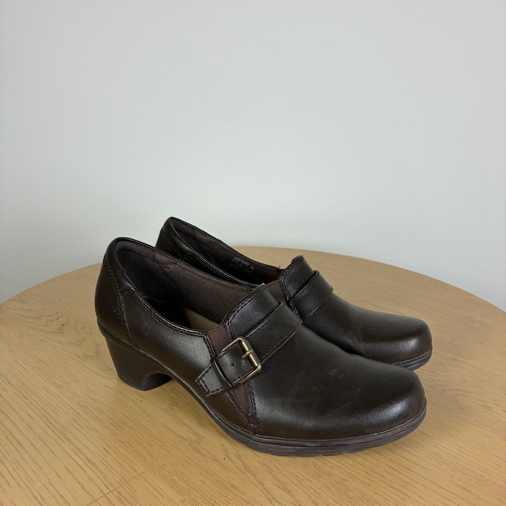 Bass Elaine Buckle Block Heel Loafer Pumps Women's 8 Comfort Support Preppy